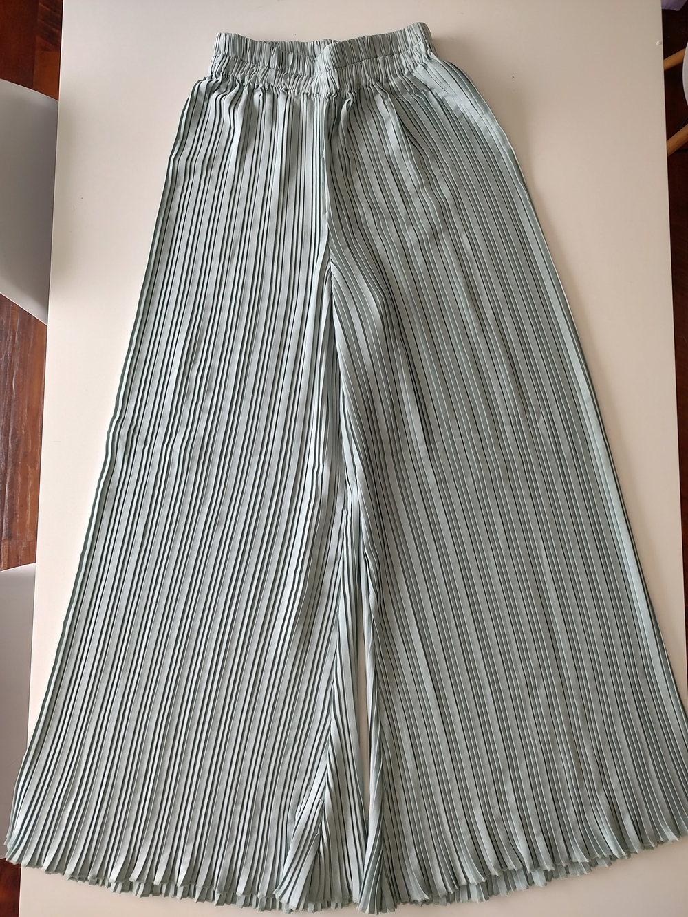 Anthropologie Pleated Wide-Leg Pants in Pale Mint Size 8
